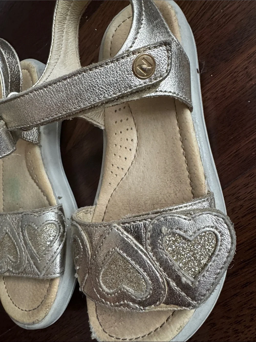 Naturino Metallic Gold Heart Sandals - Comfortable Adjustable Straps